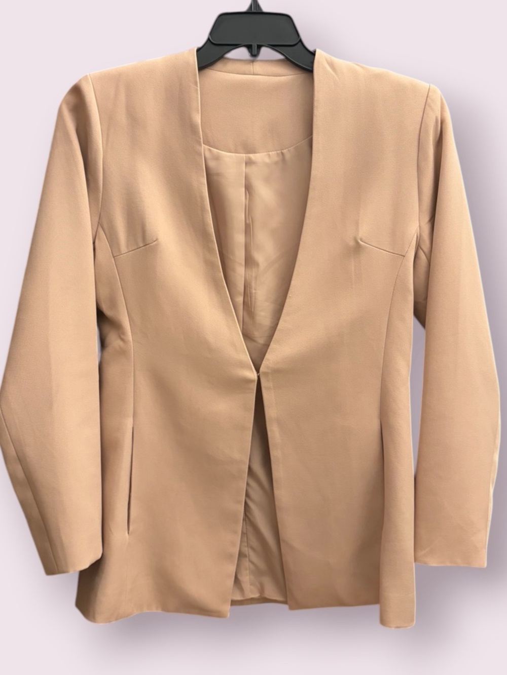 Women's Open-Front Blazer Jacket - Nude Pink